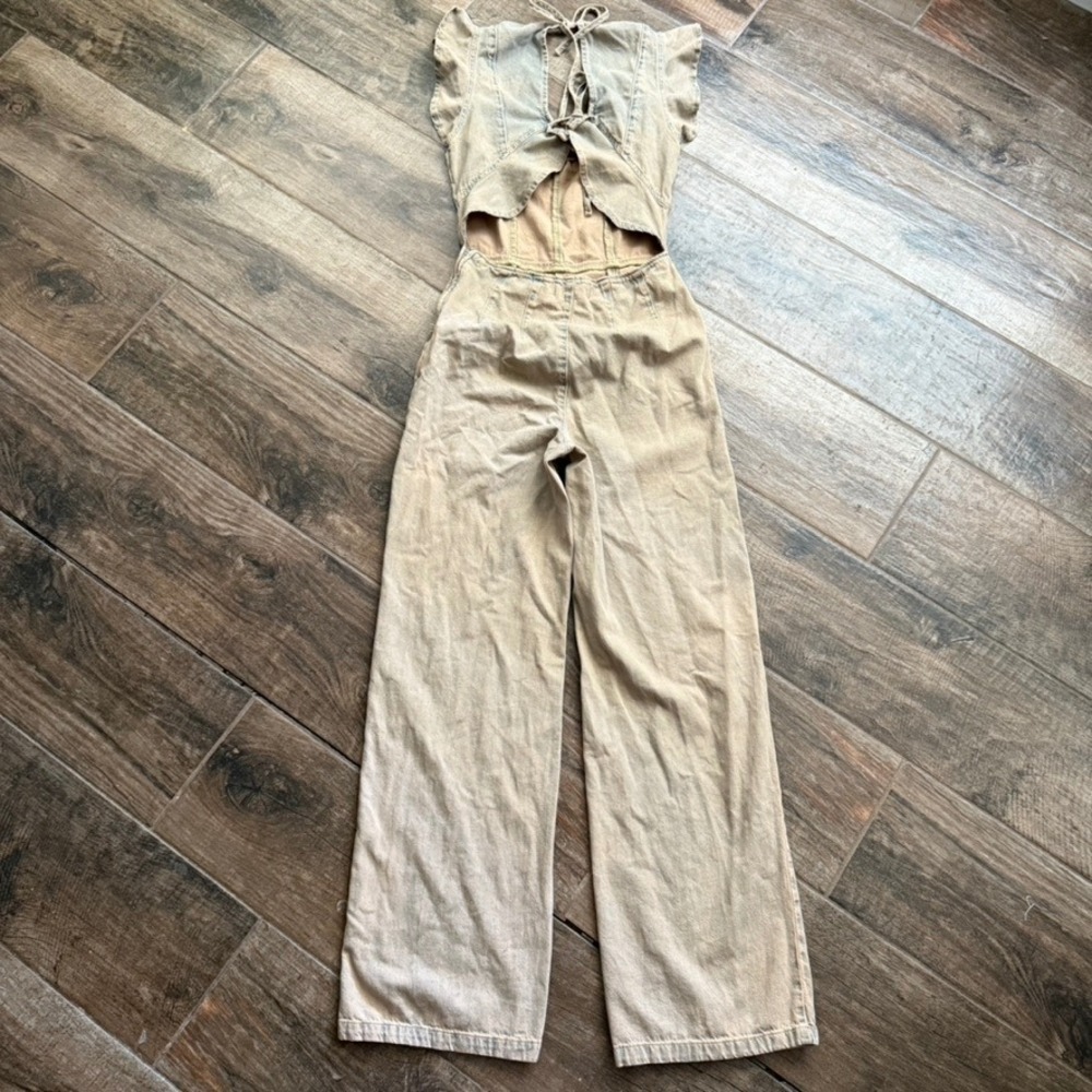 Stylish Tan Jumpsuit - Picture 5 of 14